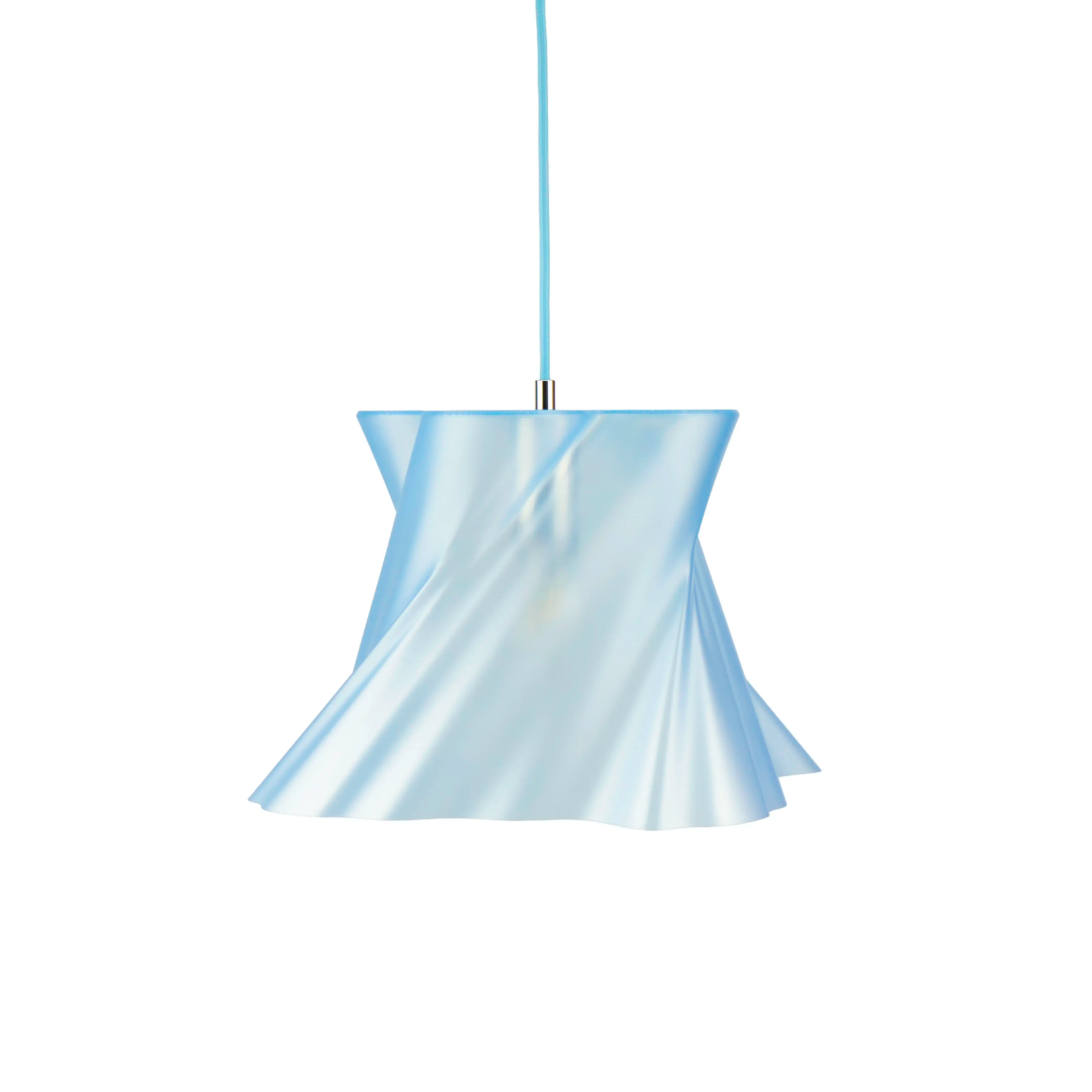 Suspension bleue sur fond blanc, vue principale — lustre design made in France — LUMY PARIS