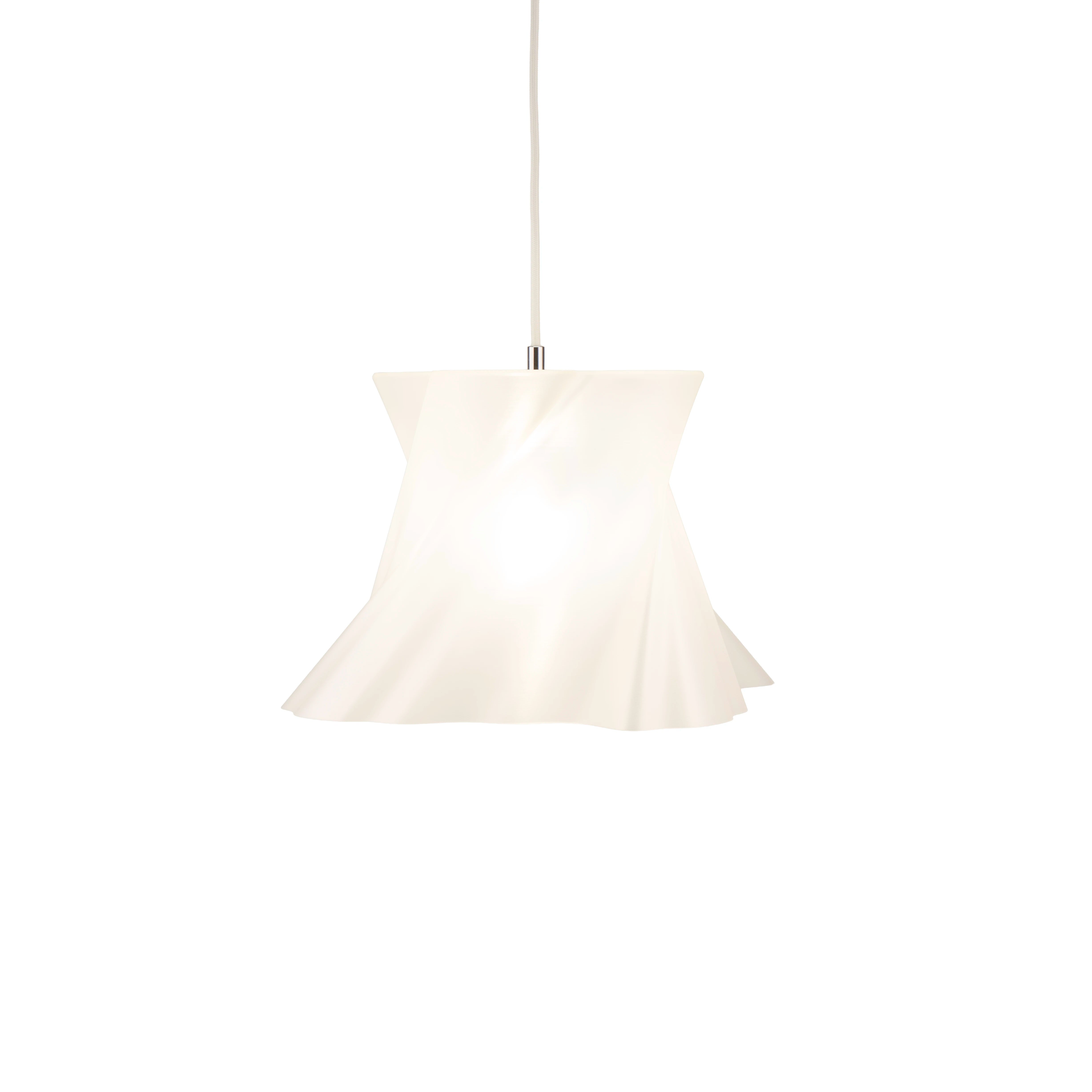 Petite suspension crème vue de côté — lustre made in France — LUMY PARIS