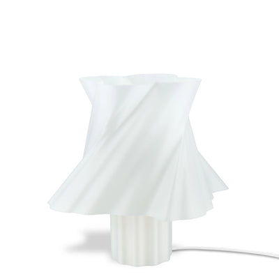 Lampe blanche design à poser, taille Moyenne sur fond blanc — made in France — LUMY PARIS