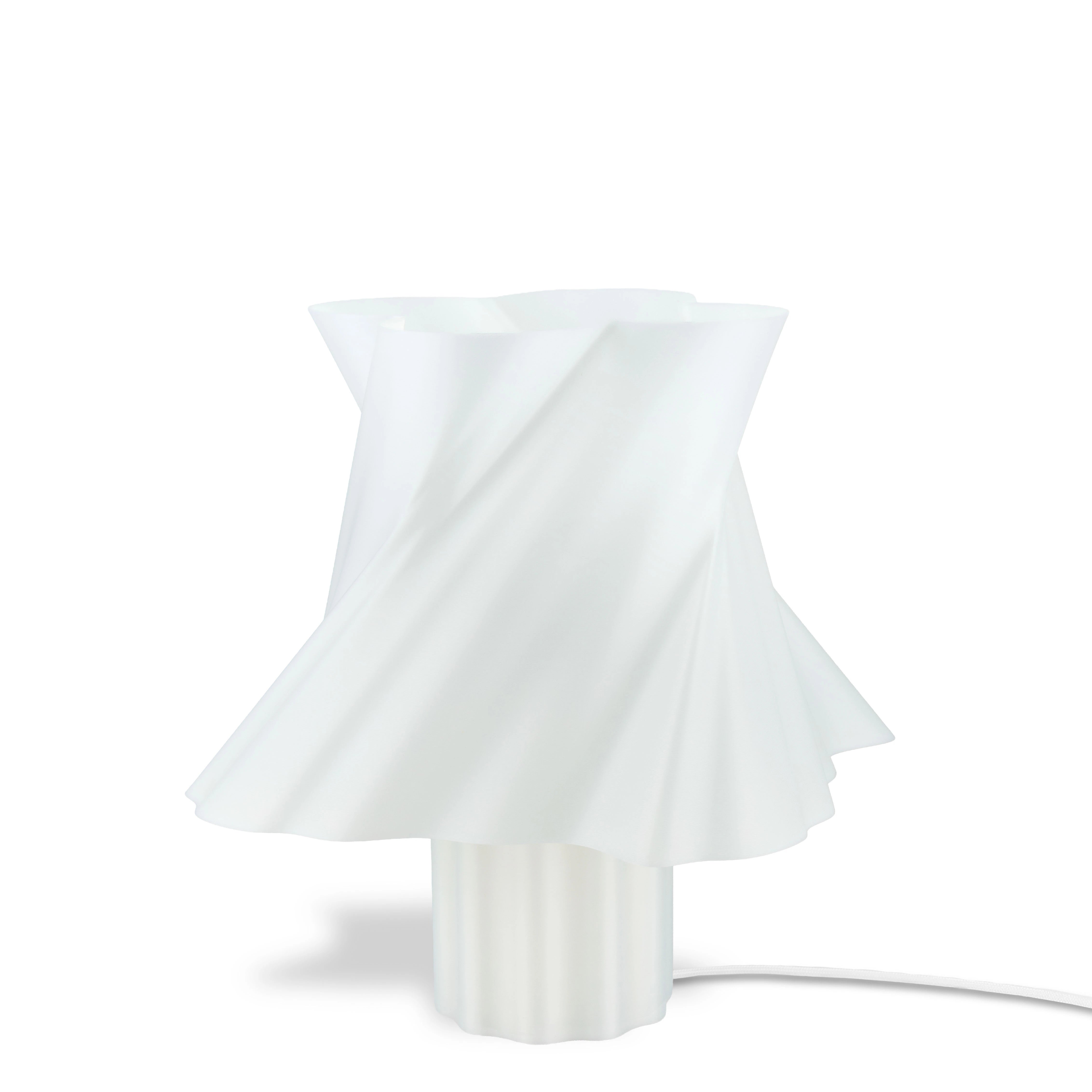Lampe blanche design à poser, taille Moyenne sur fond blanc — made in France — LUMY PARIS