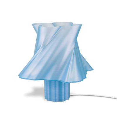 Lampe bleue design à poser taille Moyenne sur fond blanc — made in France — LUMY PARIS