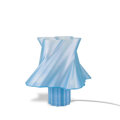 Lampe bleue design taille Petite sur fond blanc — lampe à poser made in France — LUMY PARIS