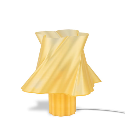 Lampe jaune design à poser taille Moyenne sur fond blanc — made in France — LUMY PARIS