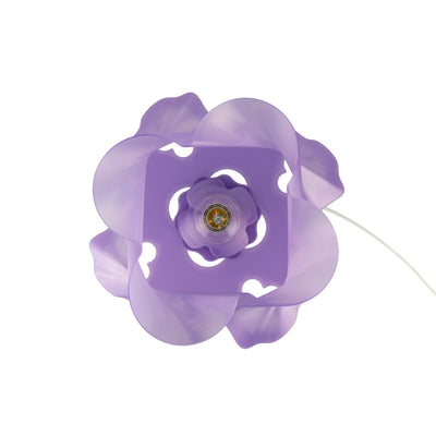 Lampe mauve violette design allumée, lumière chaude — luminaire made in France — LUMY PARIS