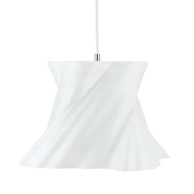 Grande suspension blanche design sur fond blanc — lustre made in France — LUMY PARIS