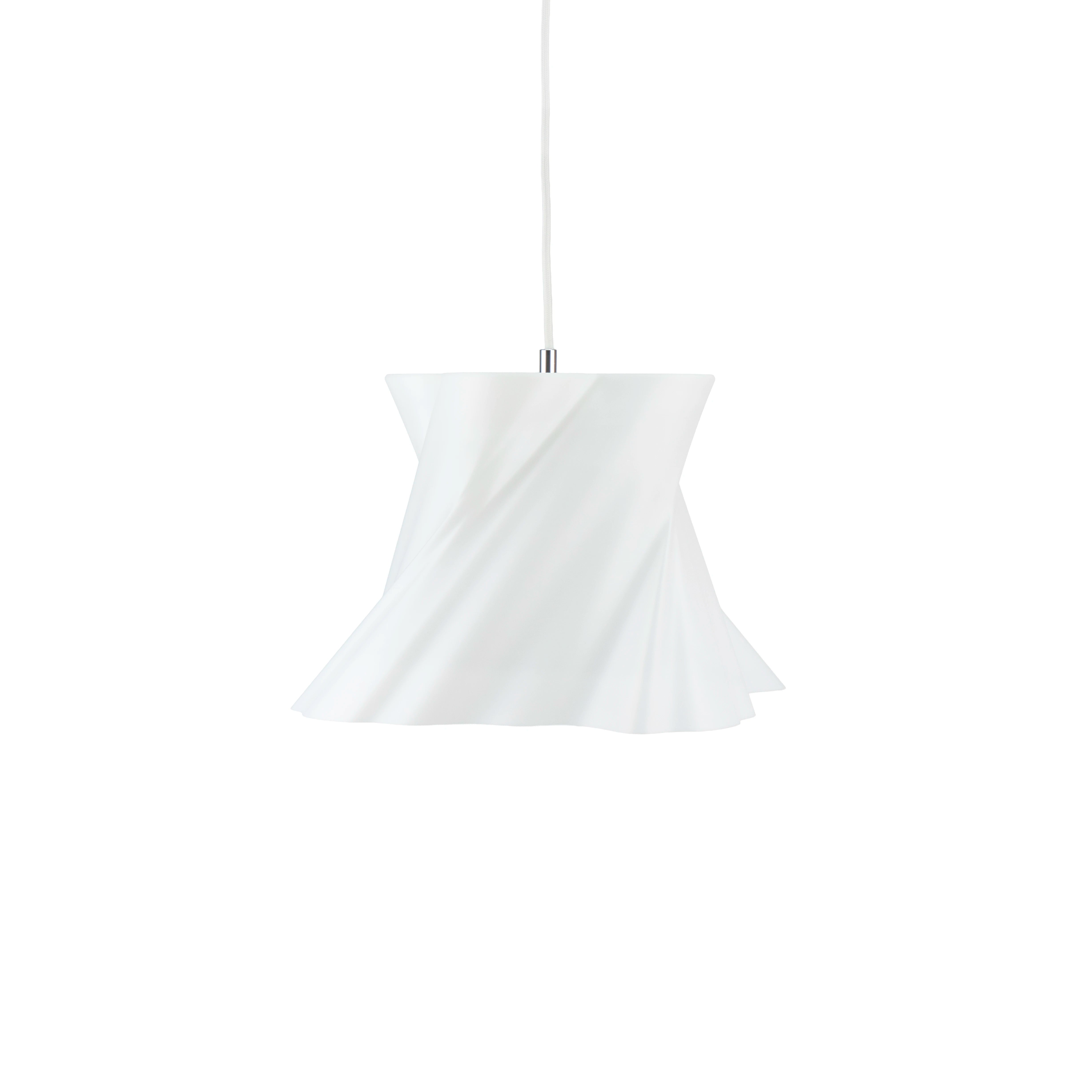 Petite suspension blanche design sur fond blanc — lustre made in France — LUMY PARIS