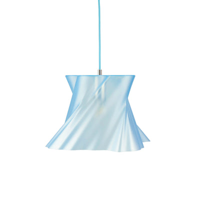 Suspension bleue sur fond blanc, vue principale — lustre design made in France — LUMY PARIS