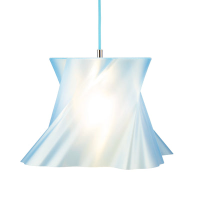 Grande suspension bleue vue de côté — lustre made in France — LUMY PARIS