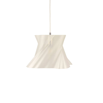 Petite suspension crème beige sur fond blanc — lustre made in France — LUMY PARIS