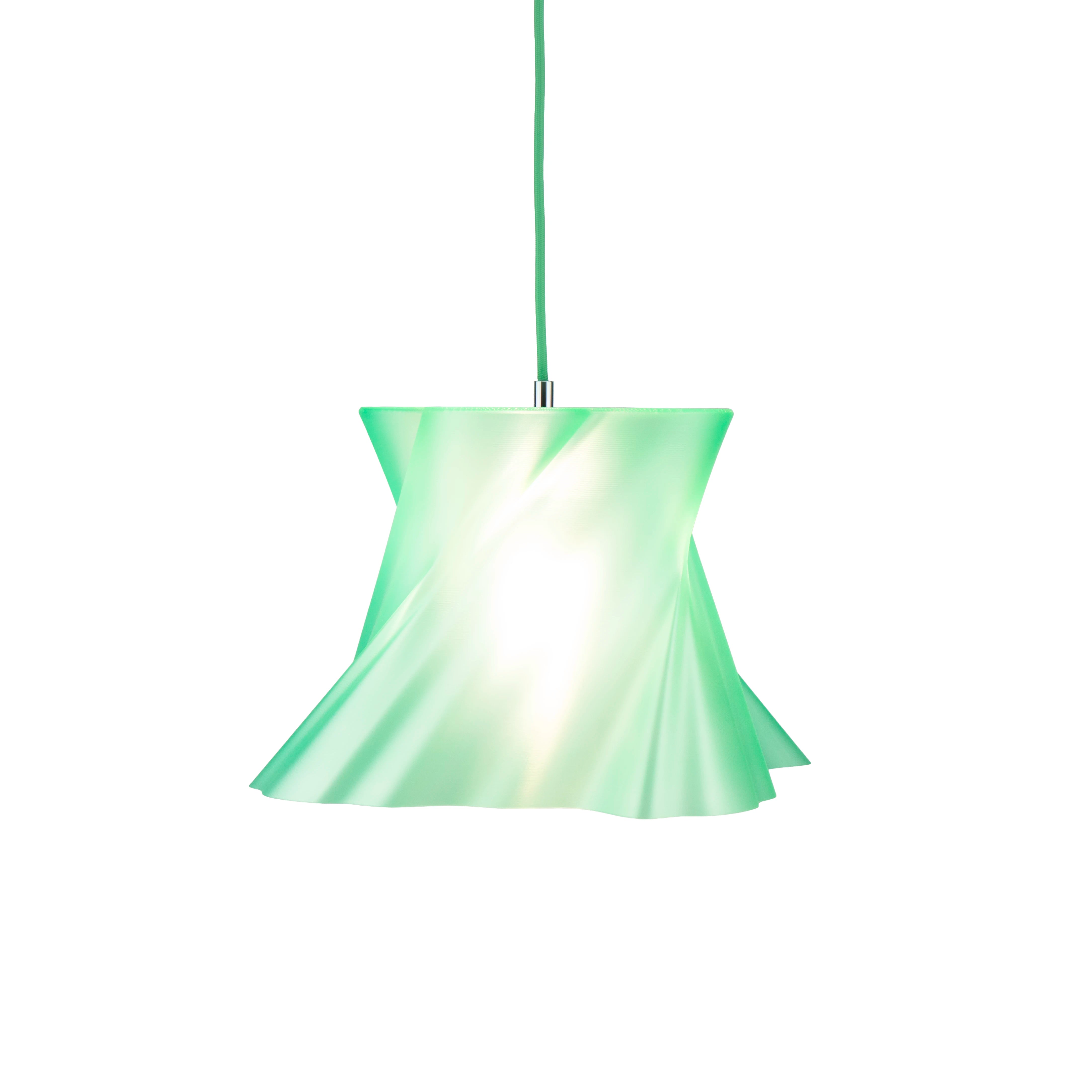 Suspension verte vert kaki moyenne taille allumée — lustre made in France — LUMY PARIS