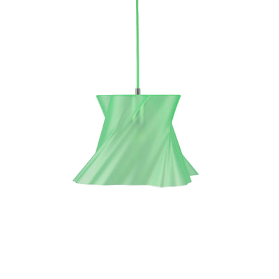 Petite suspension verte vert sauge sur fond blanc — lustre made in France — LUMY PARIS