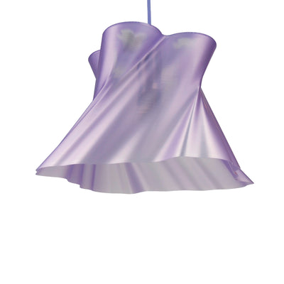 Suspension violette aubergine design sur fond blanc, vue alternative — lustre made in France — LUMY PARIS