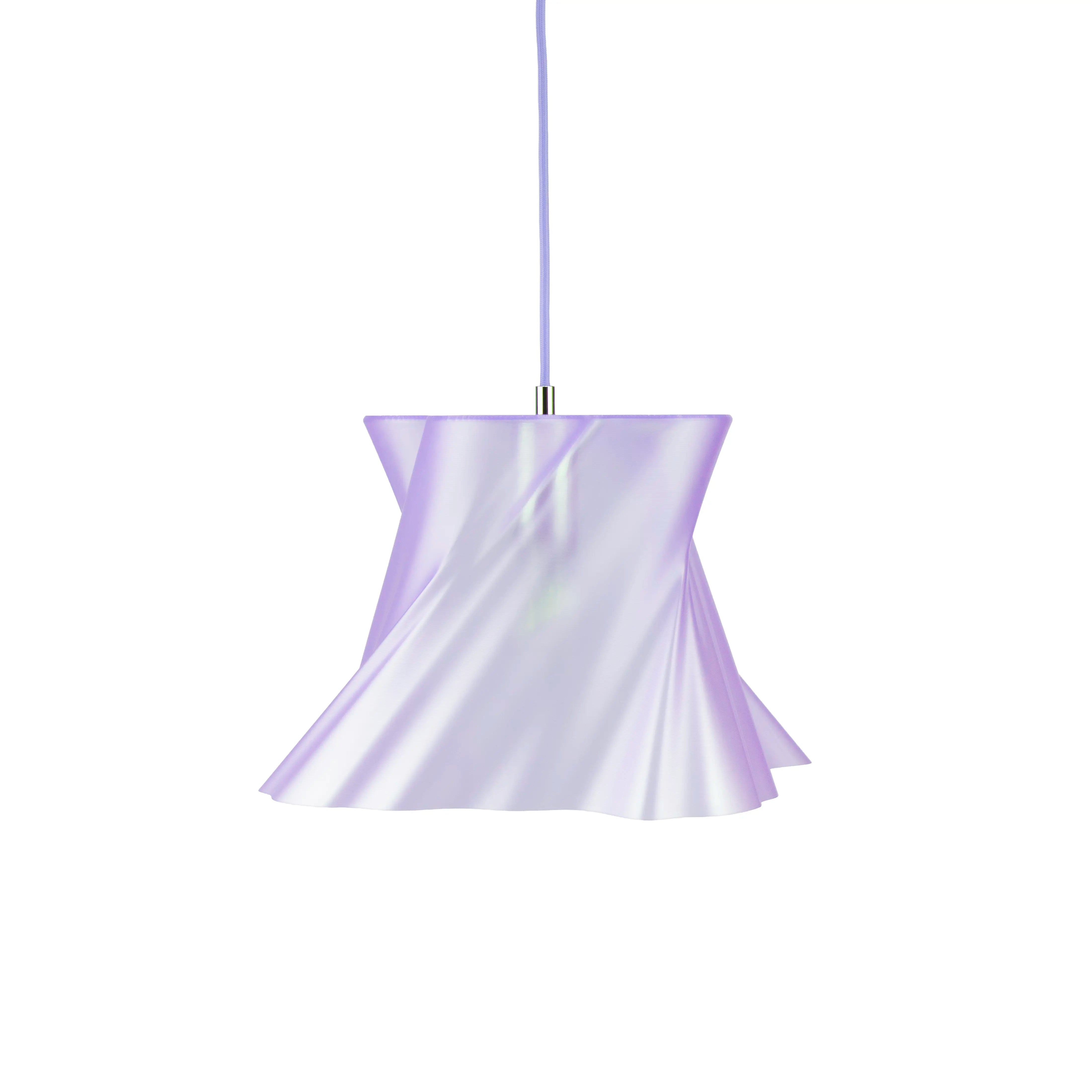 Suspension violette mauve design sur fond blanc — lustre made in France — LUMY PARIS